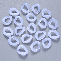 Белый Акриловые связей кольца, разъемы для быстрой связи, для изготовления ювелирных цепочек, Стиль имитация драгоценных камней, твист, белые, 15.5x13.5x6 мм, Внутренний диаметр: 9x6 мм, о 1250 шт / 500 г