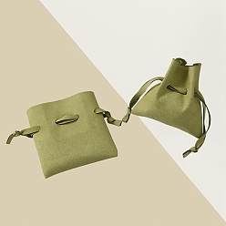 Светло-зеленый Коричневый Сумка из волокнистой ленты для рукоделия с завязкой, на день рождения валентинки свадьба упаковка конфет, оливковый, 9x7 см