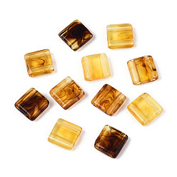 Перу Непрозрачные акриловые слайды, квадратный, Перу, 5.2x5.2x2 мм, отверстие : 0.8 мм