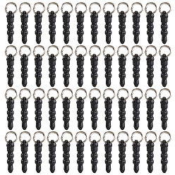 Черный 100шт пластиковые мобильные пылезащитные заглушки, с кольца прыжок железа, 22x17x3 мм, чёрные, 22x17x3 мм