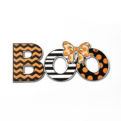 Слово Большие подвески из дерева с односторонним принтом, хэллоуин прелести, шиканье, слово, 85x200x3.5 мм, отверстие : 4 мм