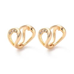 Настоящее золото 18K Латунные серьги обруча, долговечный, реальный 18 k позолоченный, 11x10.5x6.5 мм, штифты : 0.9 мм