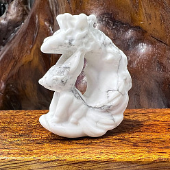 Говлит Натуральные скульптурные украшения из говлита для украшения стола в домашнем офисе, лиса, 50~60 мм