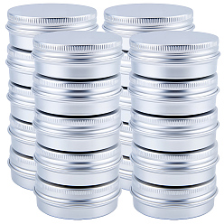 Платина Круглые алюминиевые упаковочные коробки, с винтовой крышкой, платина, 5.5x2.2 см