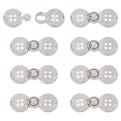 Platine Fermoirs mousquetons en alliage de zinc de verrouillage, pour les accessoires vestimentaires hanfu cheongsam, platine, 16x39x3mm, diamètre intérieur: 2 mm