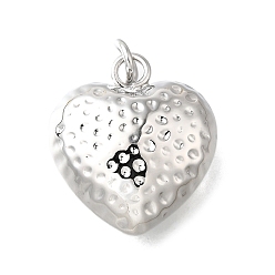 Платина Латунные подвески, сердце прелести, с прыжковых колец, без кадмия и без свинца, долговечный, стойки покрытие, платина, 23x20.5x10.5 мм, отверстие : 4 мм