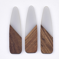 Светло-серый Большие подвески из смолы и ореха, пуля, светло-серый, 66~66.5x17x3~3.5 мм, отверстие : 1.6 мм