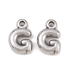 Letter G 304 подвески из нержавеющей стали, письмо амулеты, Буква G, 9.5~10x2.5~9x2.5 мм, отверстие : 1.2 мм
