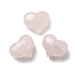 Розовый Кварц Природного розового кварца бусы, толстое сердце, 14~14.5x17~17.5x10.5~11 мм, отверстие : 1~1.4 мм