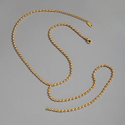 Настоящее золото 18K Элегантные 304 ожерелья в форме буквы Y из нержавеющей стали с рисовой цепочкой для женщин, реальный 18 k позолоченный, 15.75 дюйм (40 см)