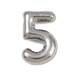 Number 304 подвески из нержавеющей стали, фигурные подвески, цвет нержавеющей стали, число 5, 20x13x5.5 мм, отверстие : 3x2 мм