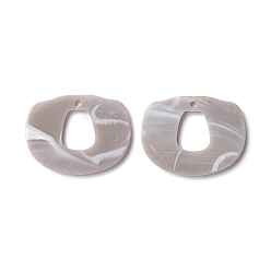 Gainsboro Acrylic Pendants, Imitation Gemstone, Oval, Gainsboro, 22.5x29.5x2.5mm, Hole: 2mm