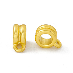 Matte Gold Color Rack Plating Alloy Tube Bails, Cadmium Free & Lead Free & Nickle Free, Ring, Matte Gold Color, 9.5x4x7mm, Hole: 1.6mm, Inner Diameter: 4mm