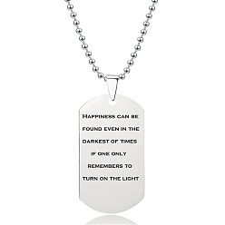 Нержавеющая Сталь Цвет 201 подвеска из нержавеющей стали для моего сына в виде армейского жетона, цепочка с шариками, цвет нержавеющей стали, 23.62 дюйм (60 см)