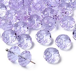 Лиловый К 9 стекло, имитация Австрийские кристаллические шарики, класс AAA, граненые, рондель, сирень, 10x7 мм, отверстие : 0.9~1 мм