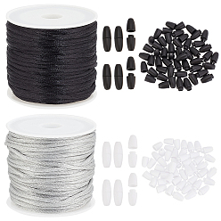 (52) Непрозрачная лаванда Набор для поиска поделок для изготовления ювелирных изделий, включая круглые нейлоновые плетеные нити, пластиковые застежки отколовшиеся, разноцветные