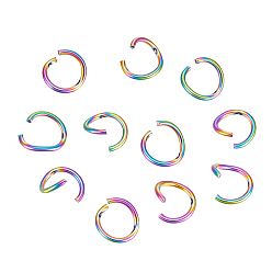 Rainbow Color 200Колеса для соединения деталей радужного цвета 304Кольца из нержавеющей стали, круглые кольца, ионное покрытие (ip), Радуга цветов, 8x1 мм, 18 датчик, внутренний диаметр: 6 мм