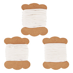 Белый 60m 3 стили экологичный корейский вощеный полиэстеровый шнур, макраме ремесленная нить для изготовления ювелирных изделий, круглые, многослойный, белые, 0.8~2 мм