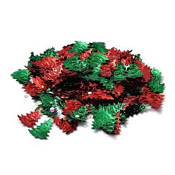 Mixed Color Plastic Table Scatter Confetti, for Christmas Party Decorations, Tree & Flat Round, Mixed Color, 3~24x3~18.3x0.3~0.5mm