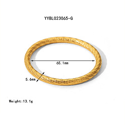 Настоящее золото 18K Браслеты из нержавеющей стали для женщин, реальный 18 k позолоченный, внутренний диаметр: 2-1/2 дюйм (6.51 см)