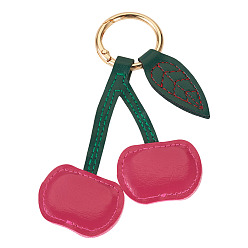 Средний Фиолетово-красный 1брелки из сплава искусственной кожи и поликарбоната, светло-золотистый, вишня, средне фиолетовый красный, 110 мм