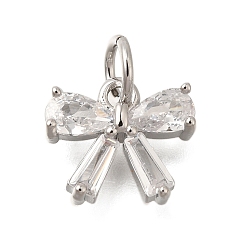 Платина Латунь с микропокрытием, без свинца и без кадмия, долговечный, бантом, платина, 9.5x10.5x3.5 мм, отверстие : 3.5 мм