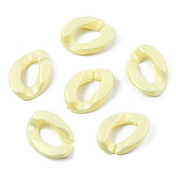 Светлый Золото-желтый Окрашен акриловые соединительные кольца, прорезиненный стиль, разъемы для быстрой связи, для изготовления бордюрных цепей, твист, светлый золотарник желтый, 16x11.5x3 мм, внутренний диаметр: 8 мм, Около 4.5 шт / 2200 г
