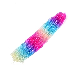 Разноцветный Градиент цвета запекания окрашенные стеклянные бусины нити, граненые, двухконусные, красочный, 6x5.5 мм, отверстие : 1.2 мм, около 44~47 шт / нитка, 24.5~25 см