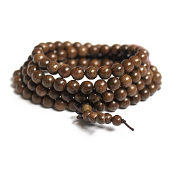 Коричневый 108 браслет из бусин для молитвы мала, деревянные круглые браслеты из бисера, ожерелья для Рамадана и Ид Мубарака, кофе, 35-3/8 дюйм (90 см), бусина : 8 mm