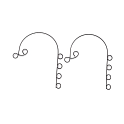 Черный 316 ушные манжеты из нержавеющей стали, альпинистская обертка вокруг сережек без пирсинга с петлей 6, чёрные, 52~59x40~46x0.5 мм, отверстие : 4 мм