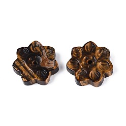 Тигровый глаз Натуральные курильницы для благовоний тигровый глаз, цветок лотоса, держатели благовоний, домашний офис чайхана дзен буддийские принадлежности, 31~33x8~9 мм, отверстие : 2.5~3 мм