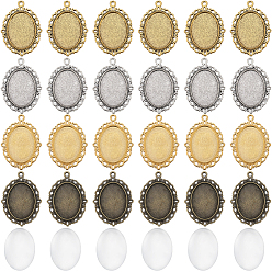(52) Непрозрачная лаванда Набор для изготовления пустой овальной купольной подвески своими руками, включая подвеску из сплава для кабошона со стразами, Кабошоны из стекла, разноцветные, 60 шт / пакет