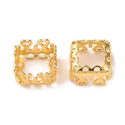Golden Brass Sew on Prong Settings, Filigree Open Back Claw Settings for Pointed Back Rhinestone, Square, Golden, Tray: 6.5x6.5mm, 8x8x4.5mm, Hole: 0.8mm