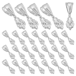 Платина 30шт. стойка с покрытием латунные клеевые плоские прокладки, платина, 21x6x7 мм, отверстие : 7x4.5 мм