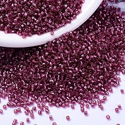 (DB2161) Окрашенная Петуния Дуракоат с Серебряной Подкладкой Бусины miyuki delica, цилиндр, японский бисер, 11/0, (db 2161) окрашенная в серебристый цвет петуния, 1.3x1.6 мм, отверстия: 0.8 мм, около 10000 шт / мешок, 50 г / мешок