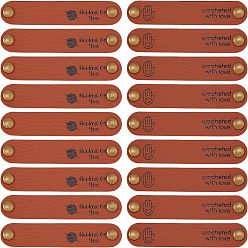 Смешанные Узоры 30 наборы 2 стильные этикетки из искусственной кожи, бирка с тиснением ручной работы, с отверстиями и железной заклепкой, для джинсов своими руками, , обуви, аксессуары для шляп, прямоугольник с закругленными углами со словом, смешанные узоры, 12x65x0.5 мм, отверстие : 2.6 мм, 15 комплектов / стиль