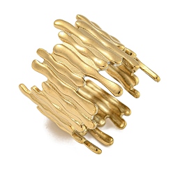 Золотой 304 открытая манжета из нержавеющей стали для женщин, золотые, внутренний диаметр: регулируемый, 20.5 мм