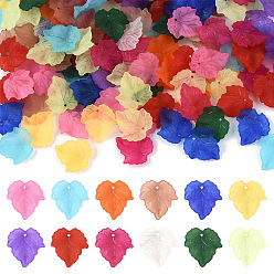 (52) Непрозрачная лаванда 360 шт 12 цвета осенняя тема прозрачные матовые акриловые подвески, кленового листа, с 1пластиковыми контейнерами для шариков из поликарбоната, разноцветные, 24x22.5x3 мм, отверстие : 1 мм, 30 шт / цвет