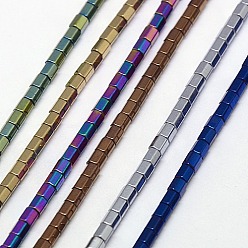 (52) Непрозрачная лаванда Гальванизировать немагнитных синтетический гематит бисер пряди, шестиугольник, класс А, разноцветные, 3x3 мм, отверстие : 1 мм, около 127 шт / нитка, 16 дюйм