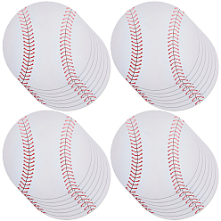 Белый 30шт. бумажные бейсбольные карточки для украшения вечеринки, белые, 150x0.2 мм