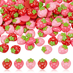 (52) Непрозрачная лаванда 99шт 3 цветные кабошоны из непрозрачной смолы, клубника, разноцветные, 17.5x16.5x6 мм, 33 шт / цвет