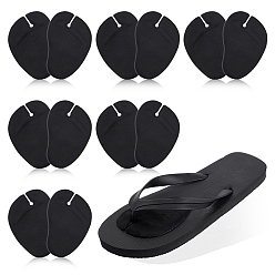 Черный 6 Комплект из двух накладок из искусственной кожи для передней части шлепанцев, нескользящие подушечки для передней части стопы, чёрные, 100x70x4 мм