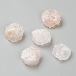 Розовый Кварц Грубая сырая натуральная роза кварцевые бусины, для акробатики, украшение, полирование, обмотка провода, исцеление кристаллами викки и рейки, нет отверстий / незавершенного, плоско-круглые, 22~25x7~11 мм