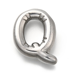 Letter Q 304 подвески из нержавеющей стали, буквенное очарование, анти-тускнение, Буква Q, 21x16x5 мм, отверстие : 3.4x2 мм