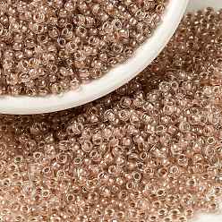 (RRHB277) Honey Beige Lined Crystal MIYUKI Round Rocailles Beads, Japanese Seed Beads, (RRHB277) Honey Beige Lined Crystal, 8/0, 3mm, Hole: 1mm, about 422~455pcs/bottle, 10g/bottle