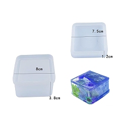 Шестиугольник Силиконовые формы, формы для ящиков для хранения, формы для литья гипсовой смолы, белые, шестиугольник, 80x80x38 мм