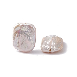 Seashell Color Baroque Natural Keshi Pearl Beads, Rectangle, Seashell Color, 20~21.5x15~16x5.5~8.5mm, Hole: 0.8mm