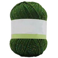 Grün Acrylfasern und Polyestergarn, mit goldenem Seidenfaden, zum Weben, Stricken & Häkeln, grün, 2~2.5 mm