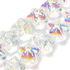 Прозрачный Гальваническая краска для запекания стеклянные бусины нити, звезда, с покрытием AB цвета, с половиным покрытием, прозрачные, 17x17.5x12 мм, отверстие : 1.2 мм, около 40 шт / нитка, 24.41'' (62 см)