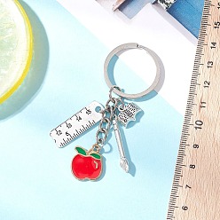 Яблоко Брелки из сплава в тибетском стиле, античное серебро, яблоко, 75 мм